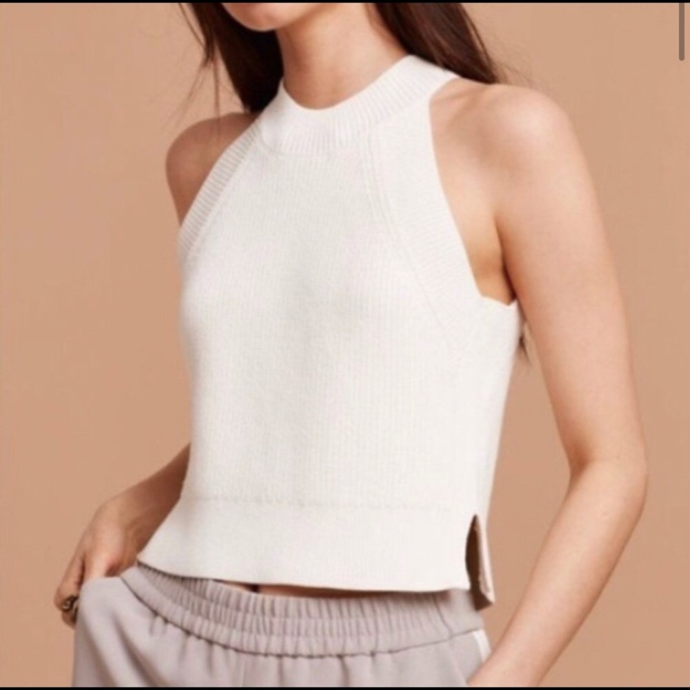 Aritzia WHITE Sculpt Knit Tank
